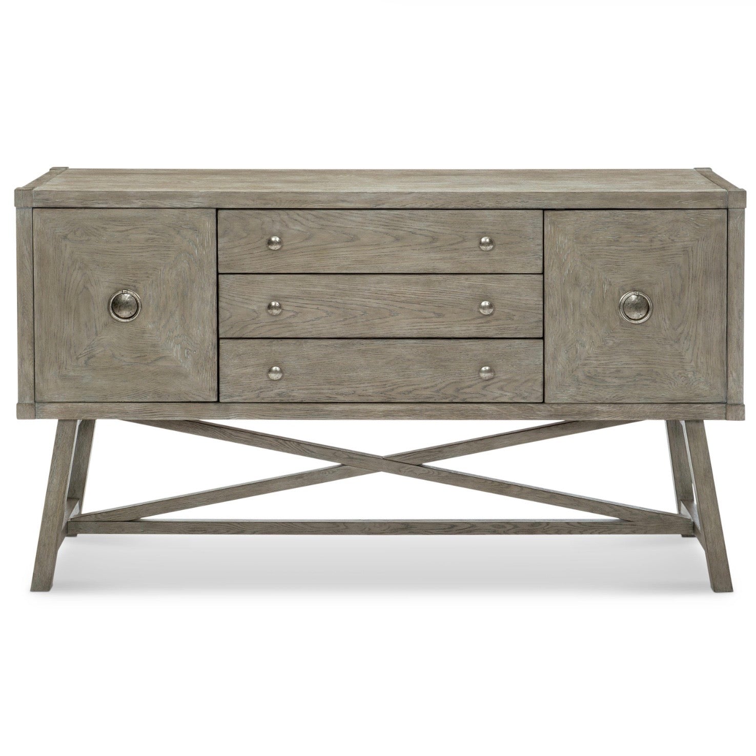 Bernhardt Albion Collection Sideboard ~ Weathered Wood & Pewter Finish - Image 3