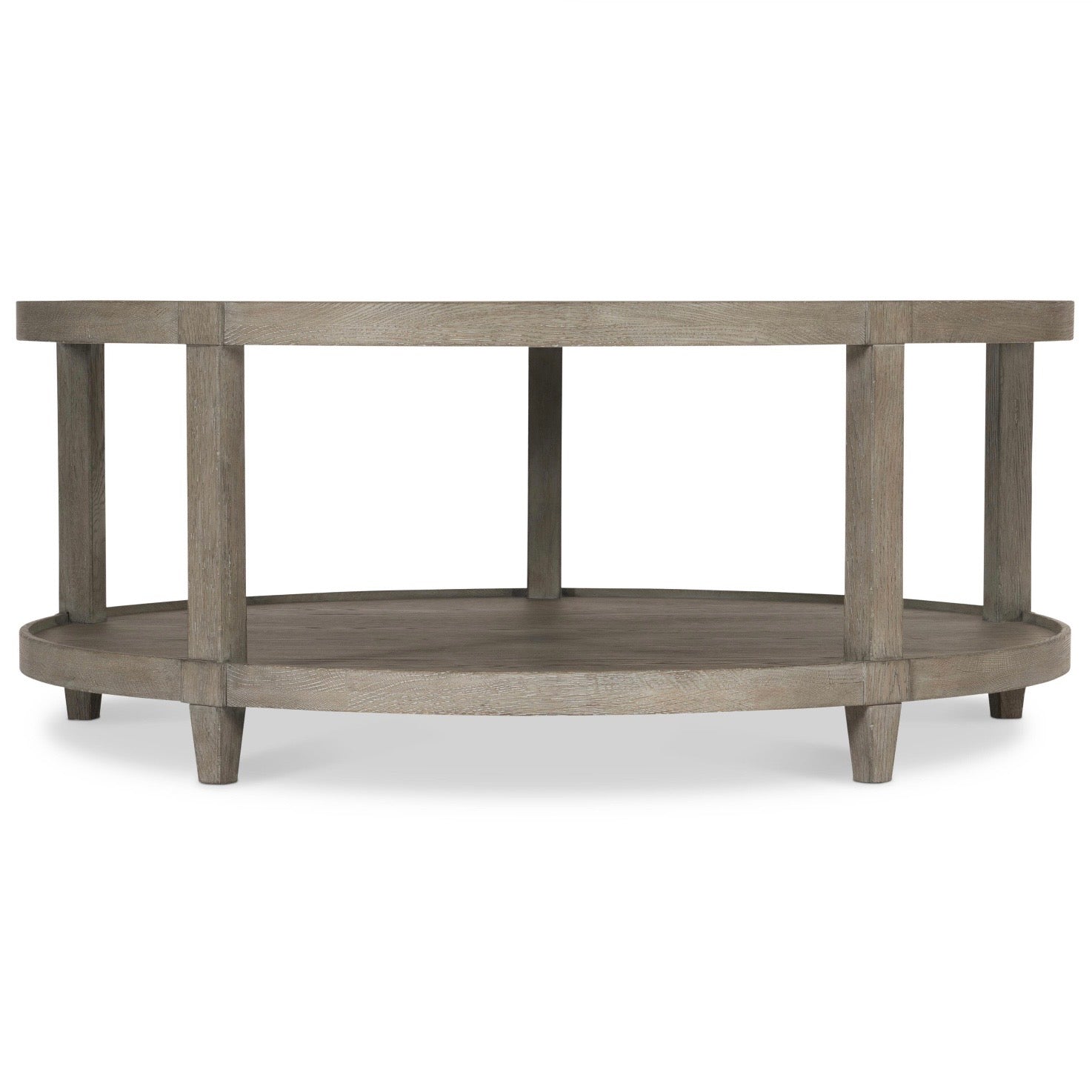 Bernhardt Albion Collection Round Two Shelf Cocktail Table ~ Pewter Finish - Image 3