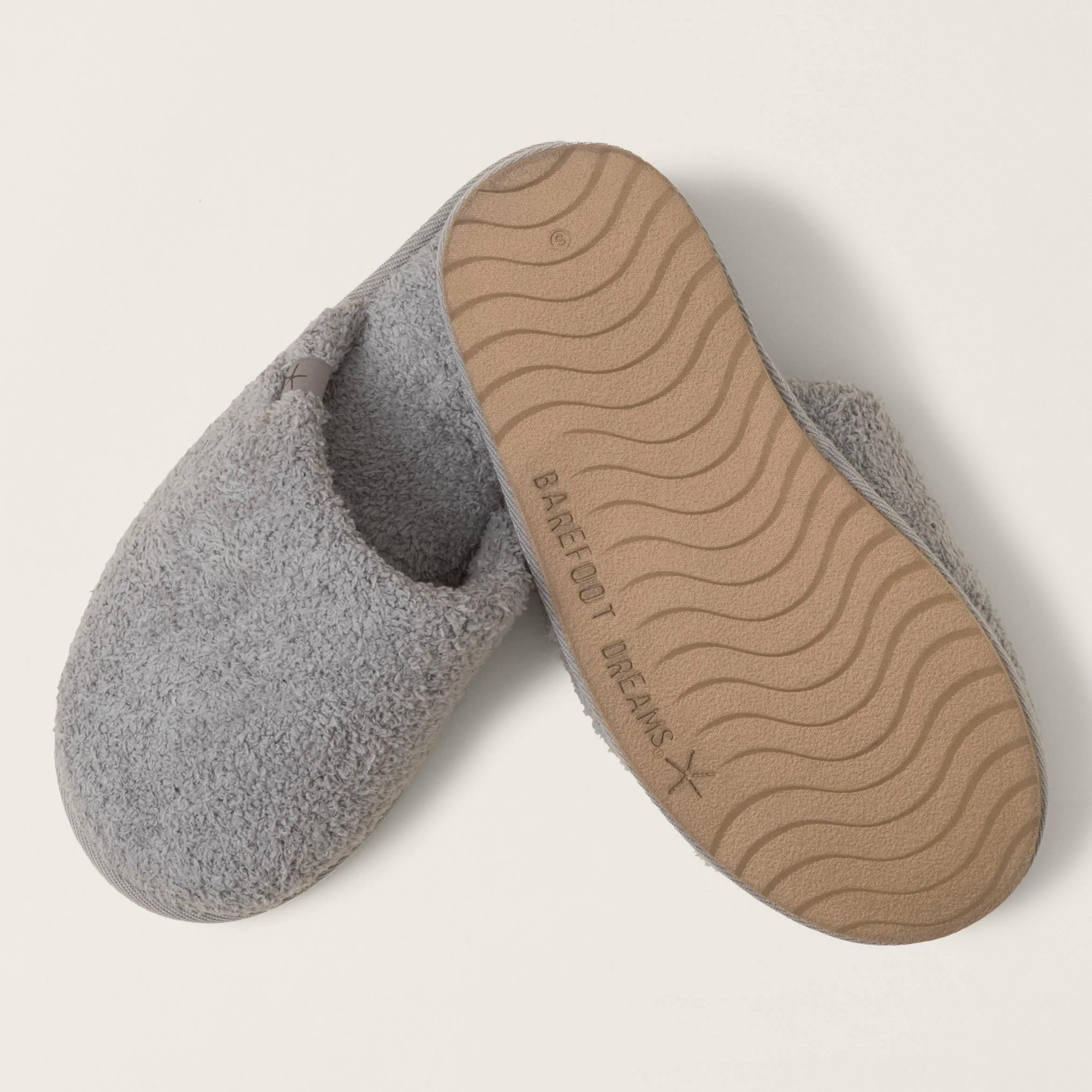 Barefoot Dreams CozyChic Spa Slippers ~ Size M 7/8 ~ Dove Gray - Image 3