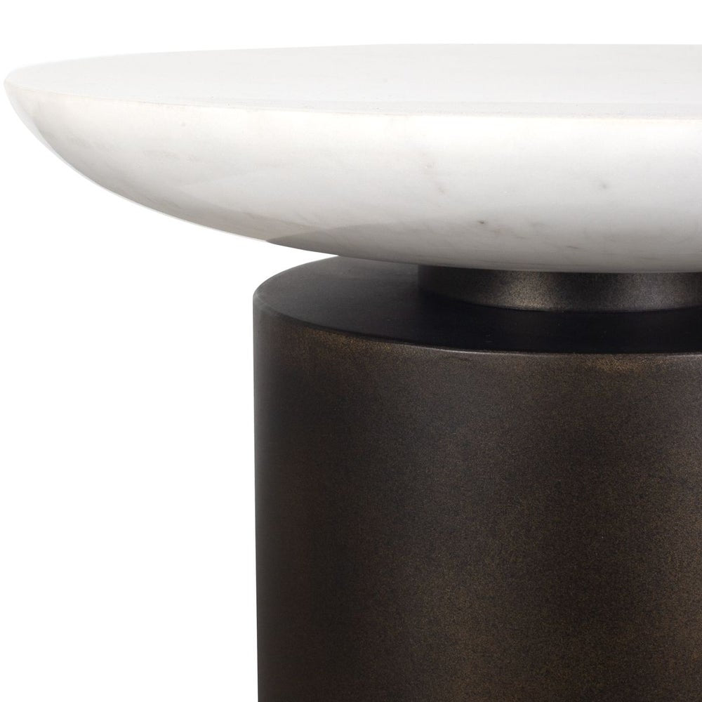 Uttermost Oslo Dark Bronze Iron and White Marble Top Accent Table ~ Indoor And Outdoor Use - Image 3