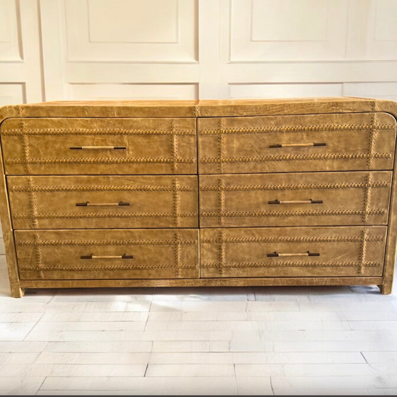 Casa Bonita Modern Rustic Taylor Leather Dresser - Image 1
