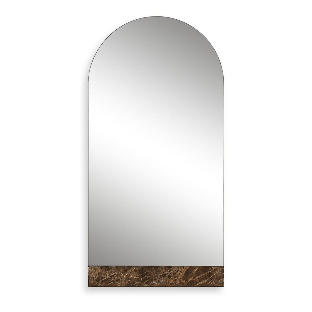 Uttermost Hanover Emperador Dark Bronze Iron and Brown Marble Arch Mirror - Image 3
