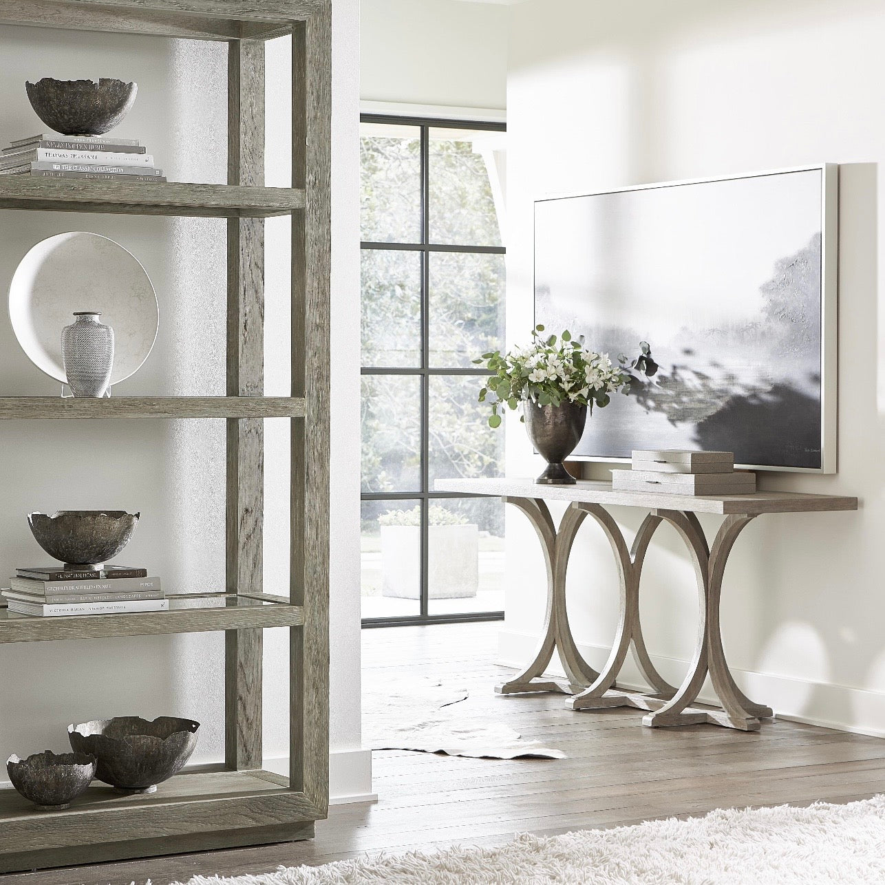 Bernhardt Albion Collection Console Table ~ Pewter Finish - Image 2