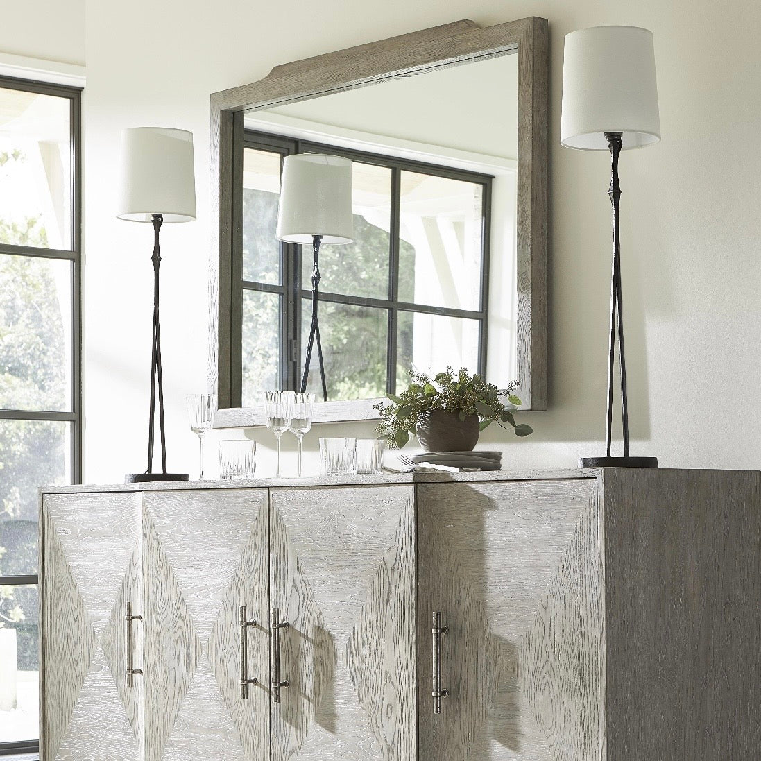 Bernhardt Albion Collection Mirror ~ Pewter Finish - Image 2