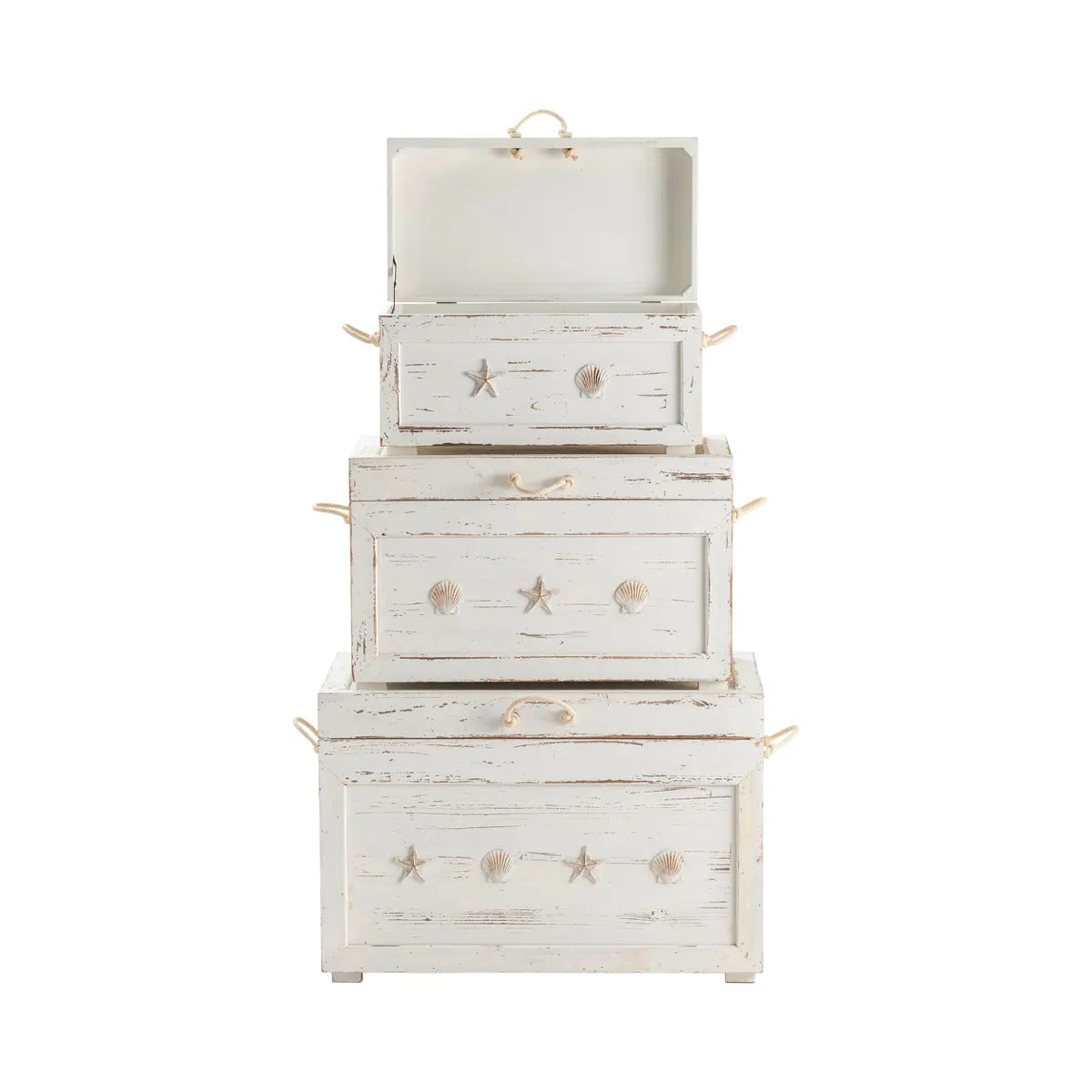 Crestview Collection Seaside White Shell Trunks - Image 2