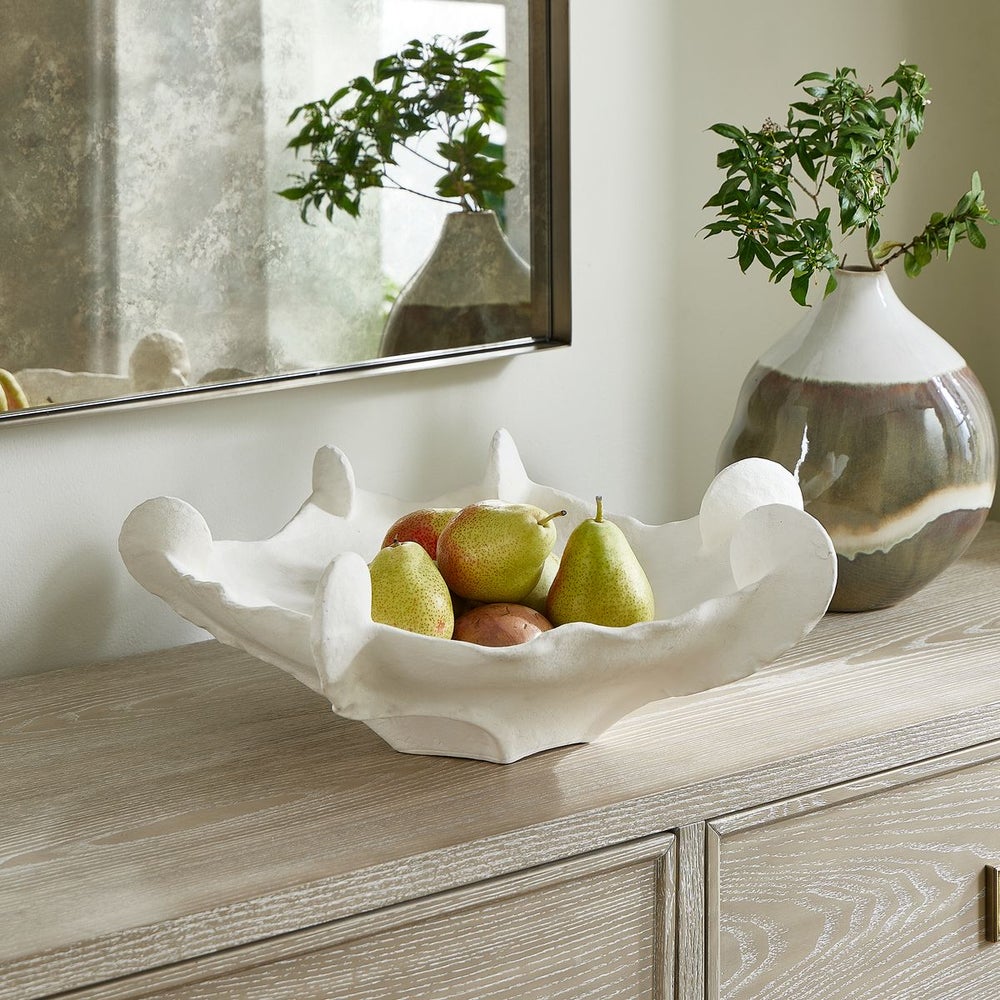 Uttermost Coral Mirage Matte White Ceramic Bowl ~ Indoor And Outdoor Use - Image 1