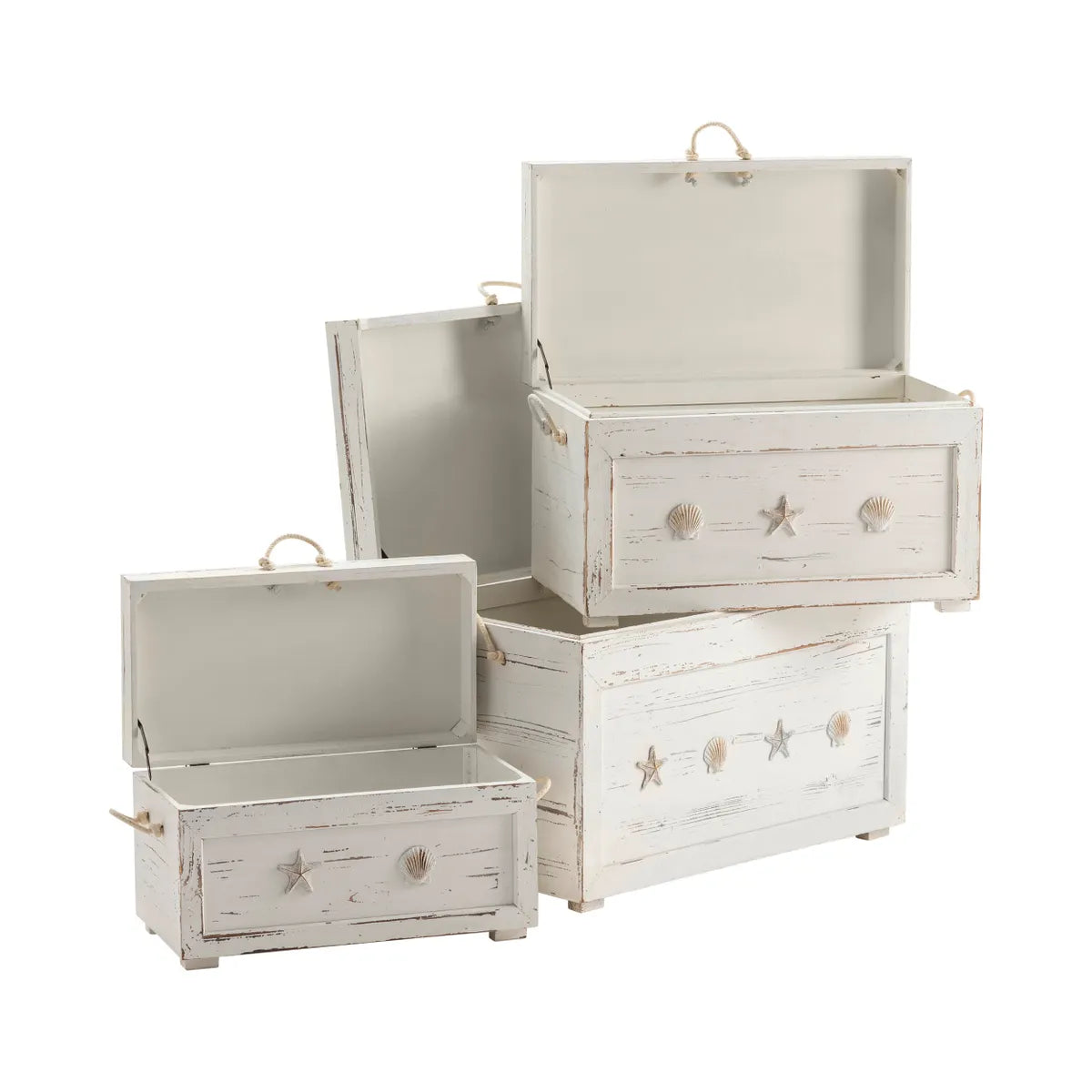 Crestview Collection Seaside White Shell Trunks - Image 3