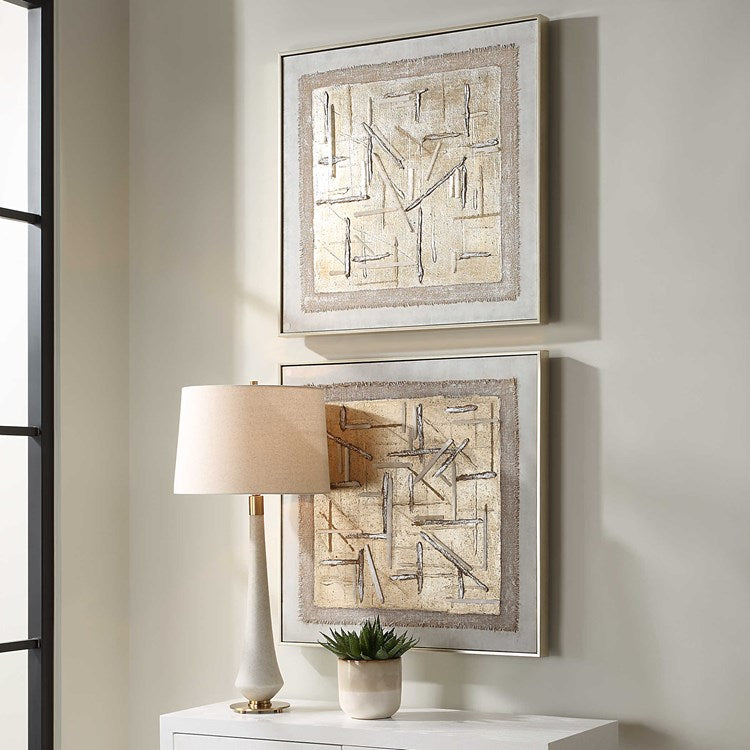 Uttermost Unpredictable Set of 2 Hand Painted Canvases - Image 3