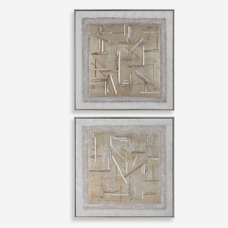 Uttermost Unpredictable Set of 2 Hand Painted Canvases - Image 2