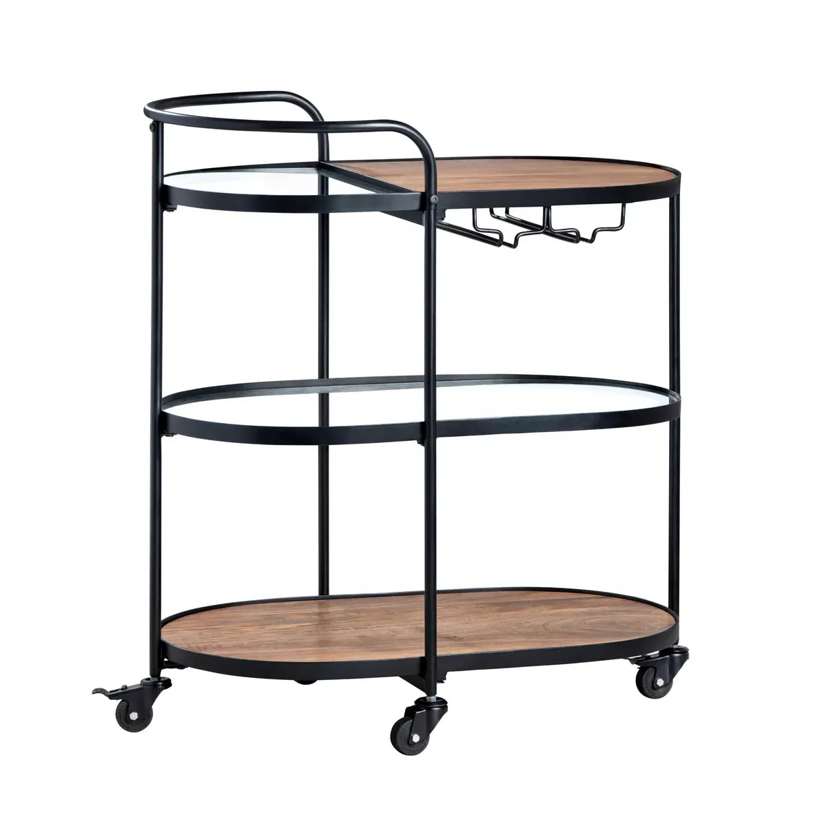 Crestview Collection Jaxon Mango Wood Bar Cart - Image 2