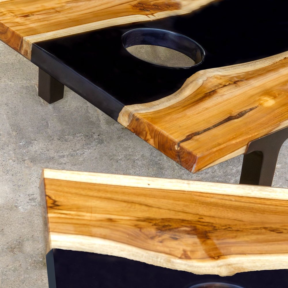 Uttermost Clearwood Natural Teak and Black Cornhole Game - Image 2