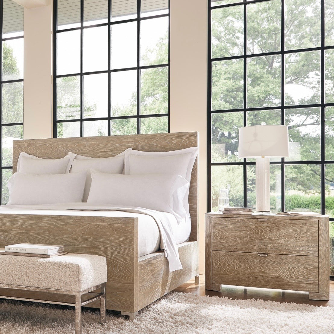 Bernhardt Aventura Collection Two Drawer 40 Inch Nightstand ~ Marcona Finish