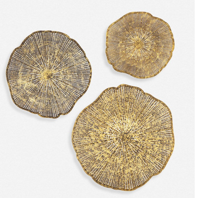 Uttermost Radiance Set of 3 Gold Metal Wall Decor