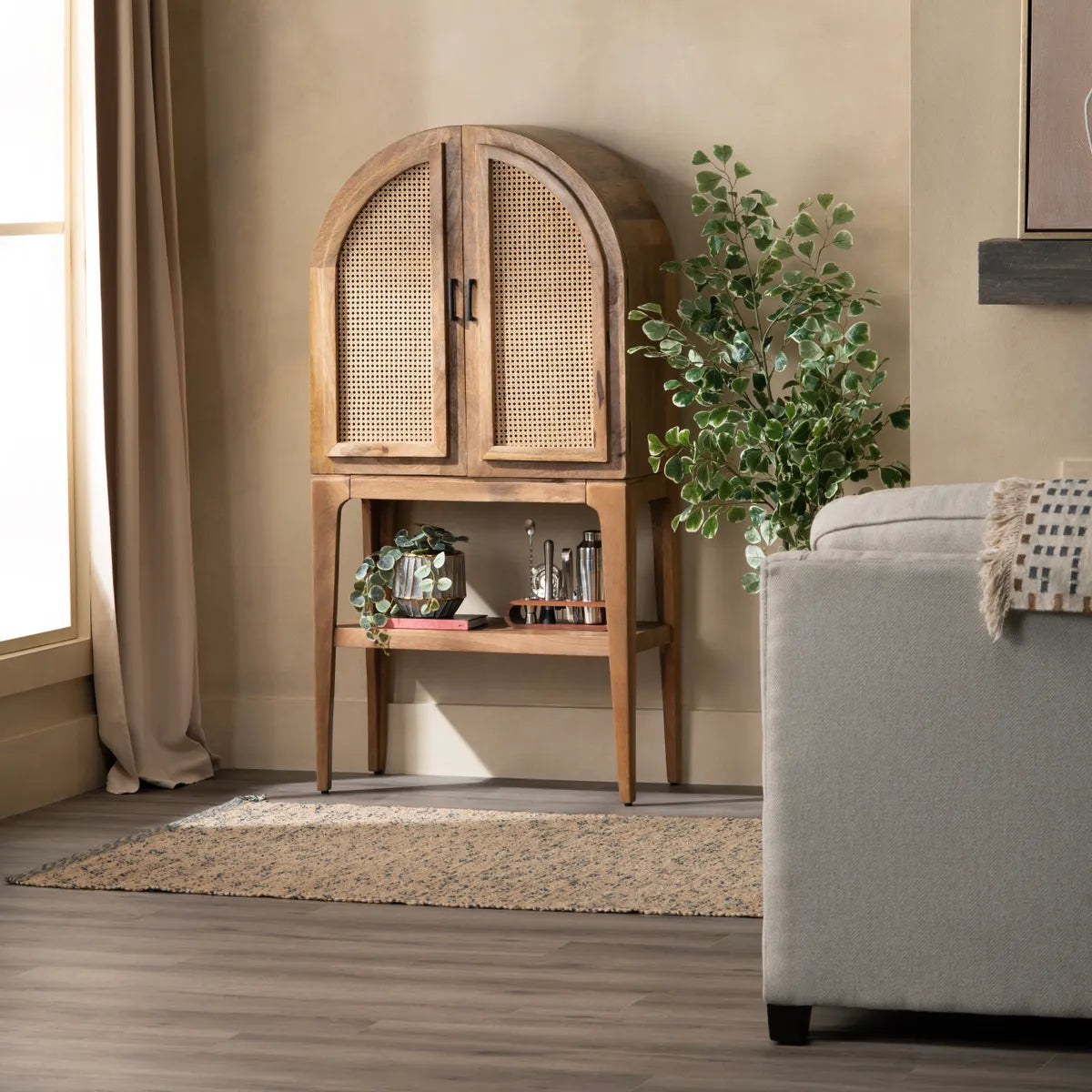 Crestview Collection Biscayne Mango Wood Bar Cabinet