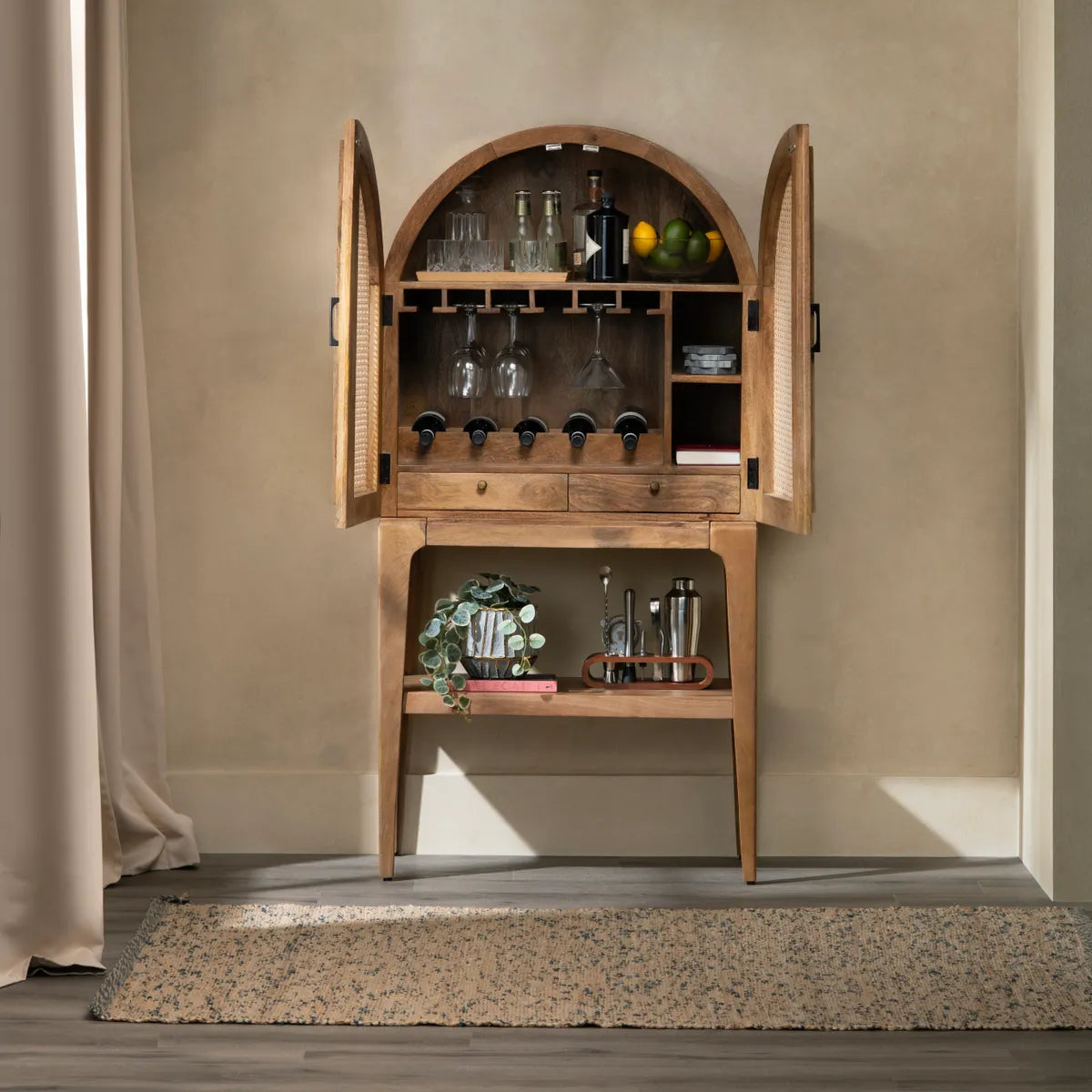 Crestview Collection Biscayne Mango Wood Bar Cabinet - Image 2