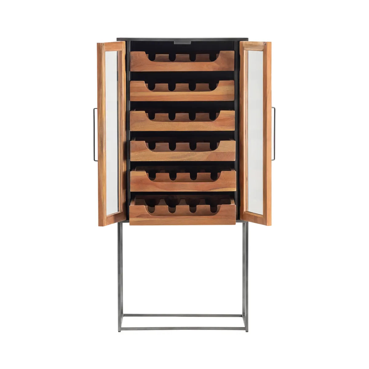 Crestview Collection Hedricks Tall Glass Wine Cabinet - Image 3