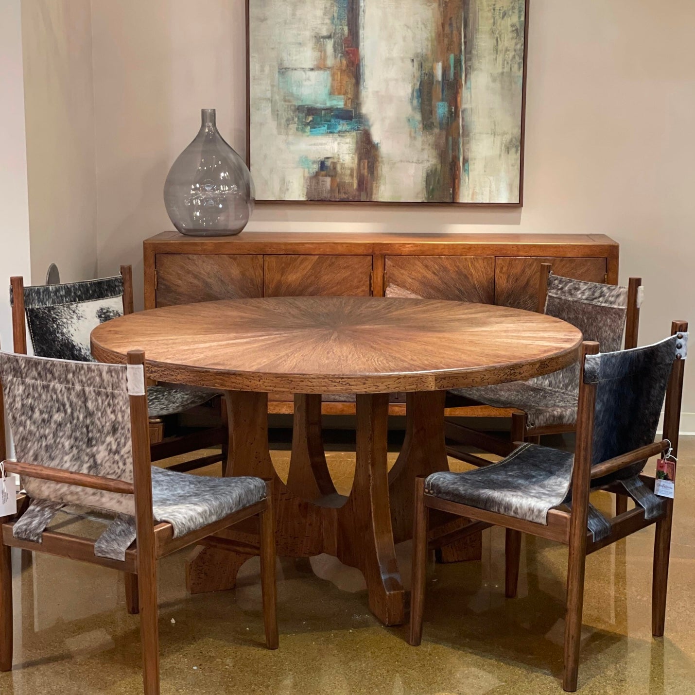 Casa Bonita Modern Rustic Fairmont Golden Brown Dining Table - Image 2