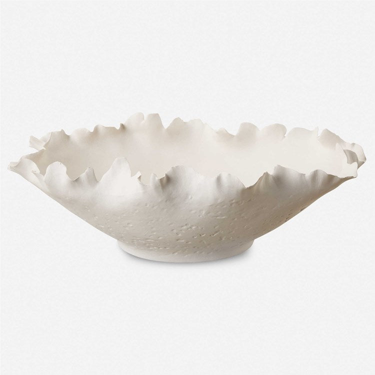 Uttermost Blossom Matte White Ceramic Organically Shaped Bowl - Image 2