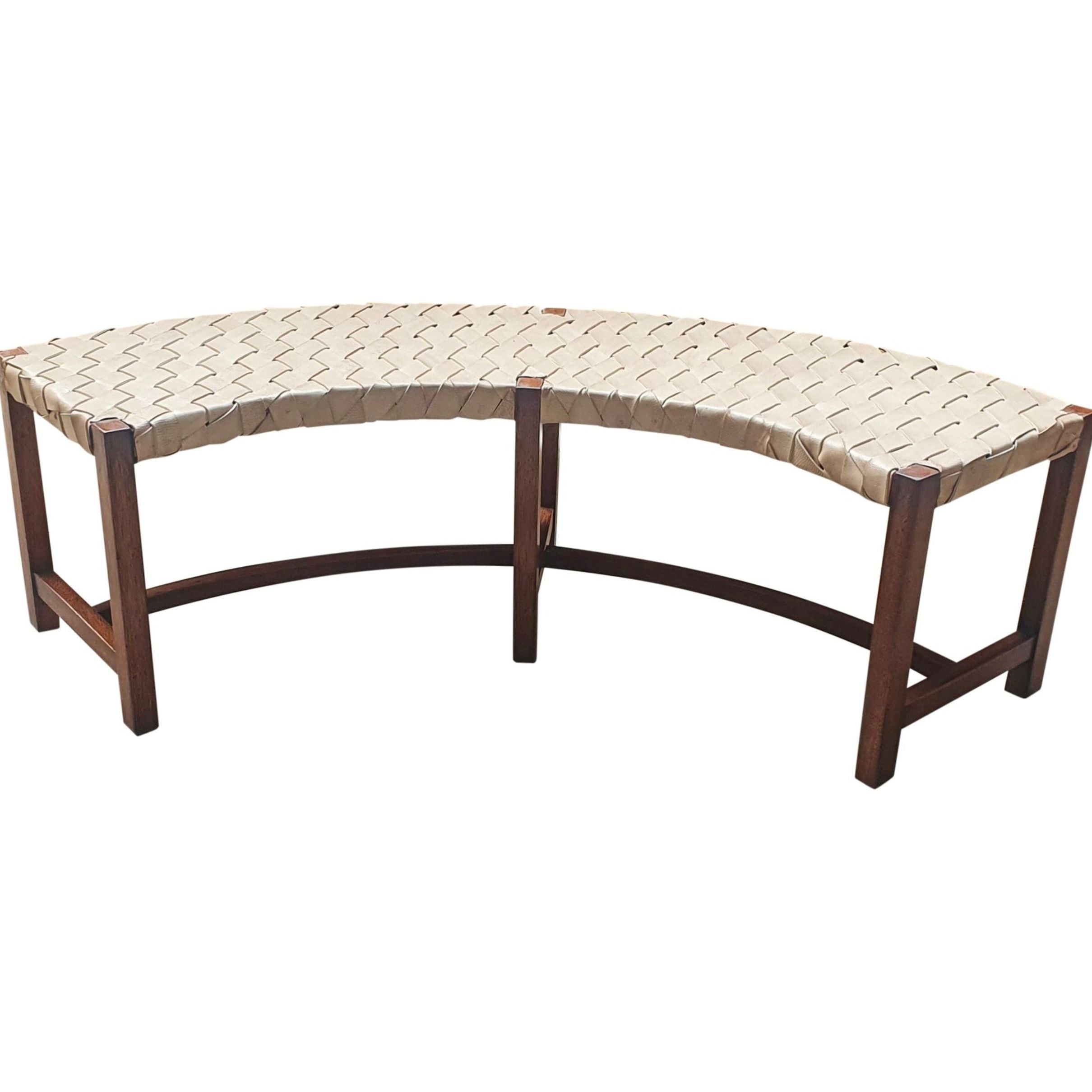 Casa Bonita Modern Rustic Paracas Curved Bench - Image 1