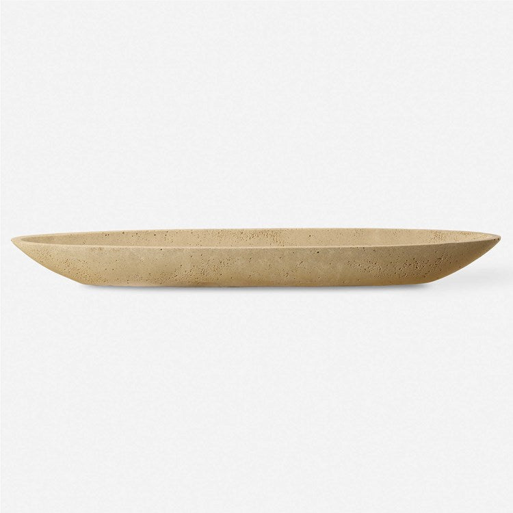 Uttermost Vessel Cast Ivory Stone Canoe Shaped Bowl - Image 2