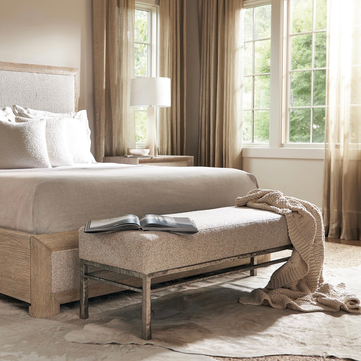 Bernhardt Aventura Collection Bench with Upholstered Seat - Image 2