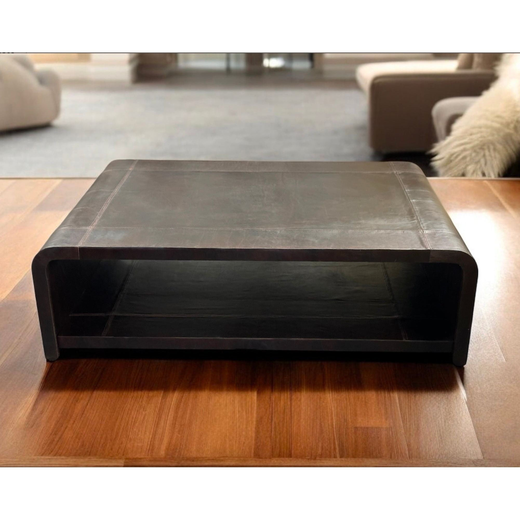 Casa Bonita Modern Rustic Taylor Chocolate Coffee Table - Image 1