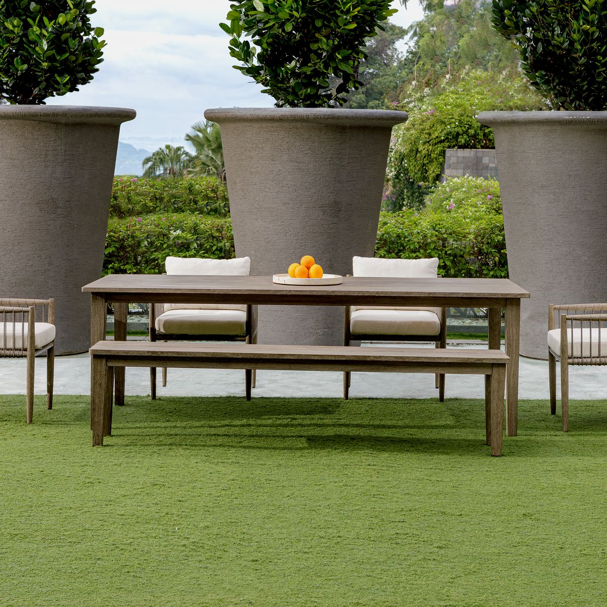 Uttermost Forsyth Weathered Dark Grey Mahogany Outdoor Dining Table - Image 2