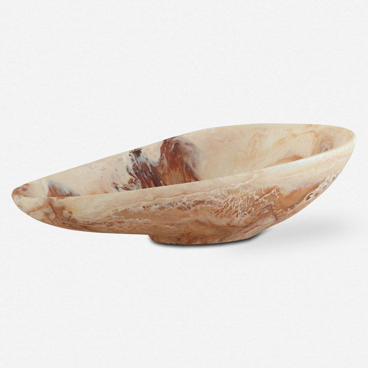 Uttermost Marchena Caramel Swirl Marbleized Finish Organic Shaped Bowl - Image 2