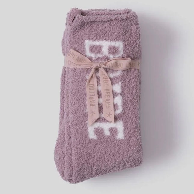 Barefoot Dreams CozyChic Bridal 2 Pair Sock Set ~ Teaberry and Pearl - Image 2