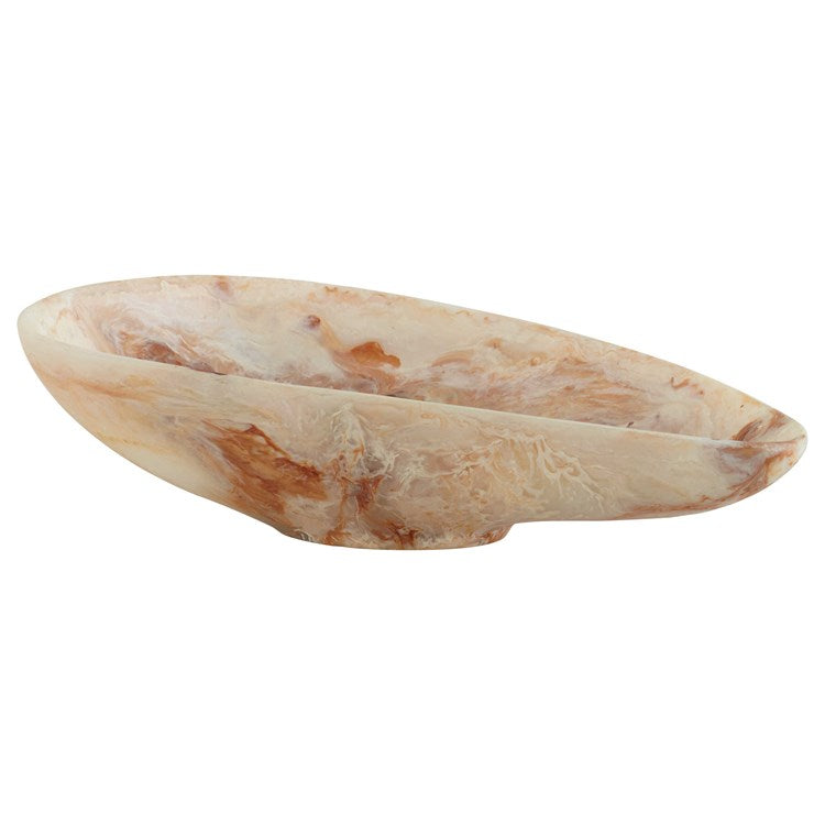 Uttermost Marchena Caramel Swirl Marbleized Finish Organic Shaped Bowl - Image 3