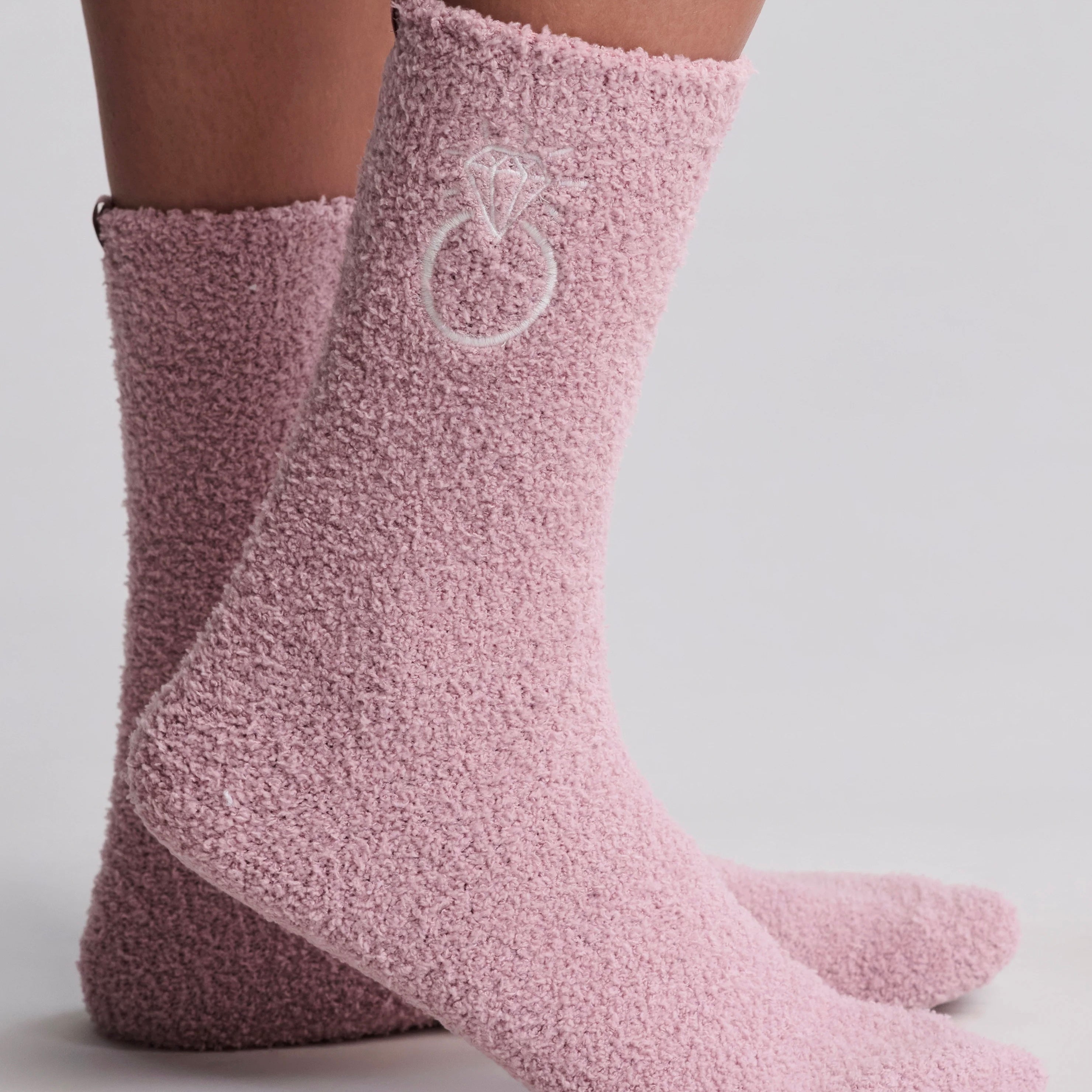 Barefoot Dreams CozyChic Bridal 2 Pair Sock Set ~ Teaberry and Pearl - Image 3