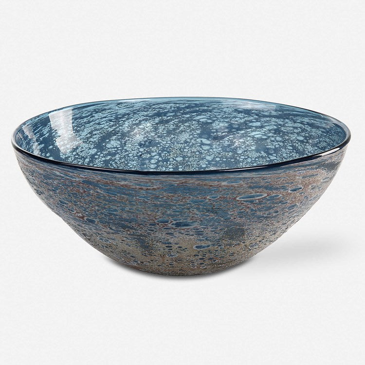 Uttermost Genovesa Aqua Blown Glass Textured Bowl - Image 2