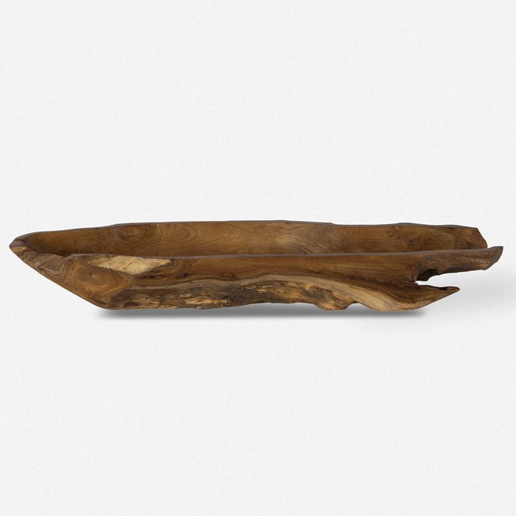 Uttermost Teak Leaf Natural Handcrafted Wood Bowl - Image 2