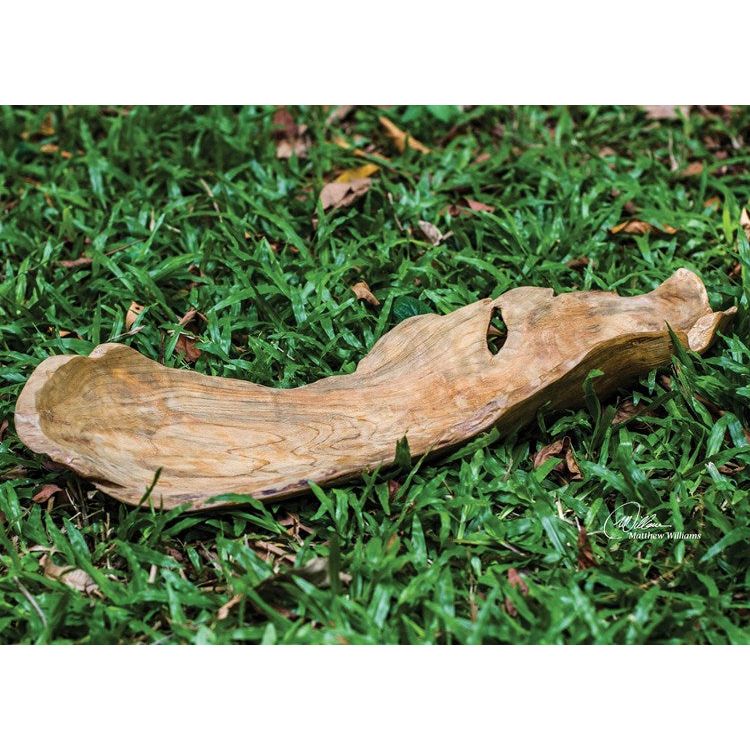 Uttermost Teak Leaf Natural Handcrafted Wood Bowl - Image 3