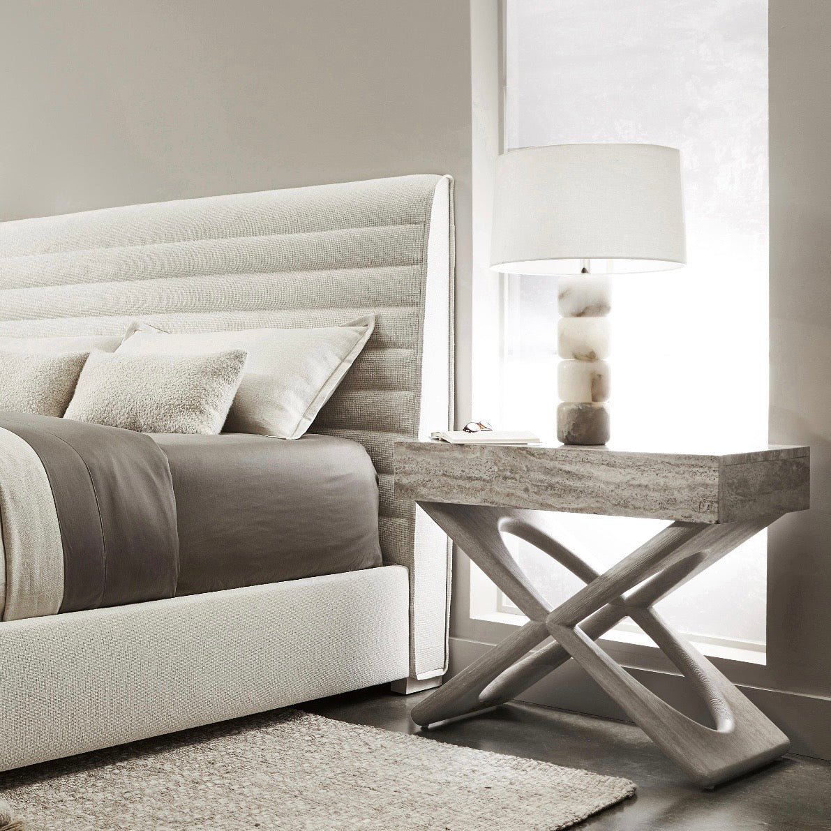 Bernhardt Sereno Collection Single Drawer Nightstand ~ Grigio Finish - Image 2