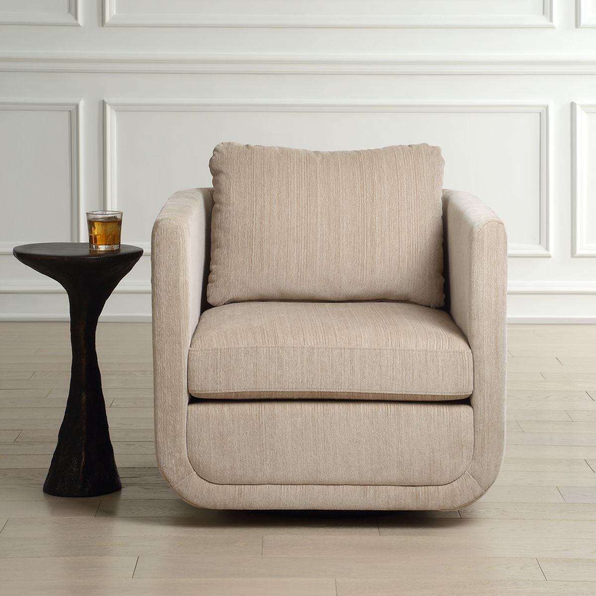 Uttermost Abound Textured Chenille Swivel Chair - Image 1