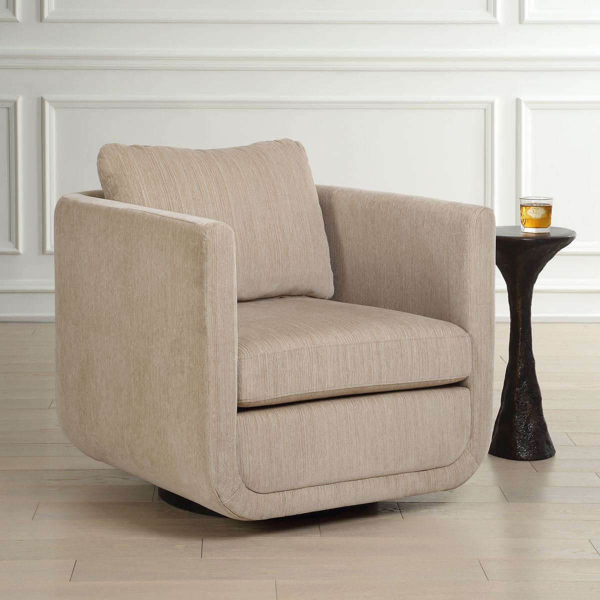 Uttermost Abound Textured Chenille Swivel Chair - Image 2