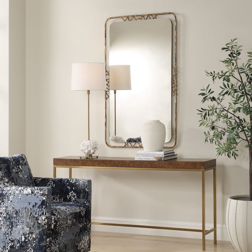 Uttermost Tahoma Antiqued Gold Iron Mirror - Image 2