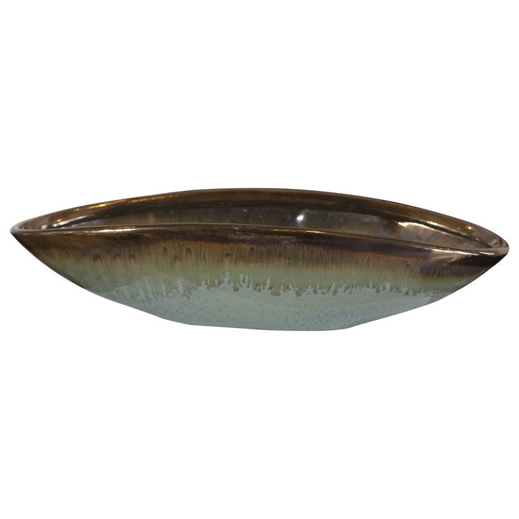 Uttermost Iroquois Green and Aqua Blue Glaze Earthenware Bowl - Image 3