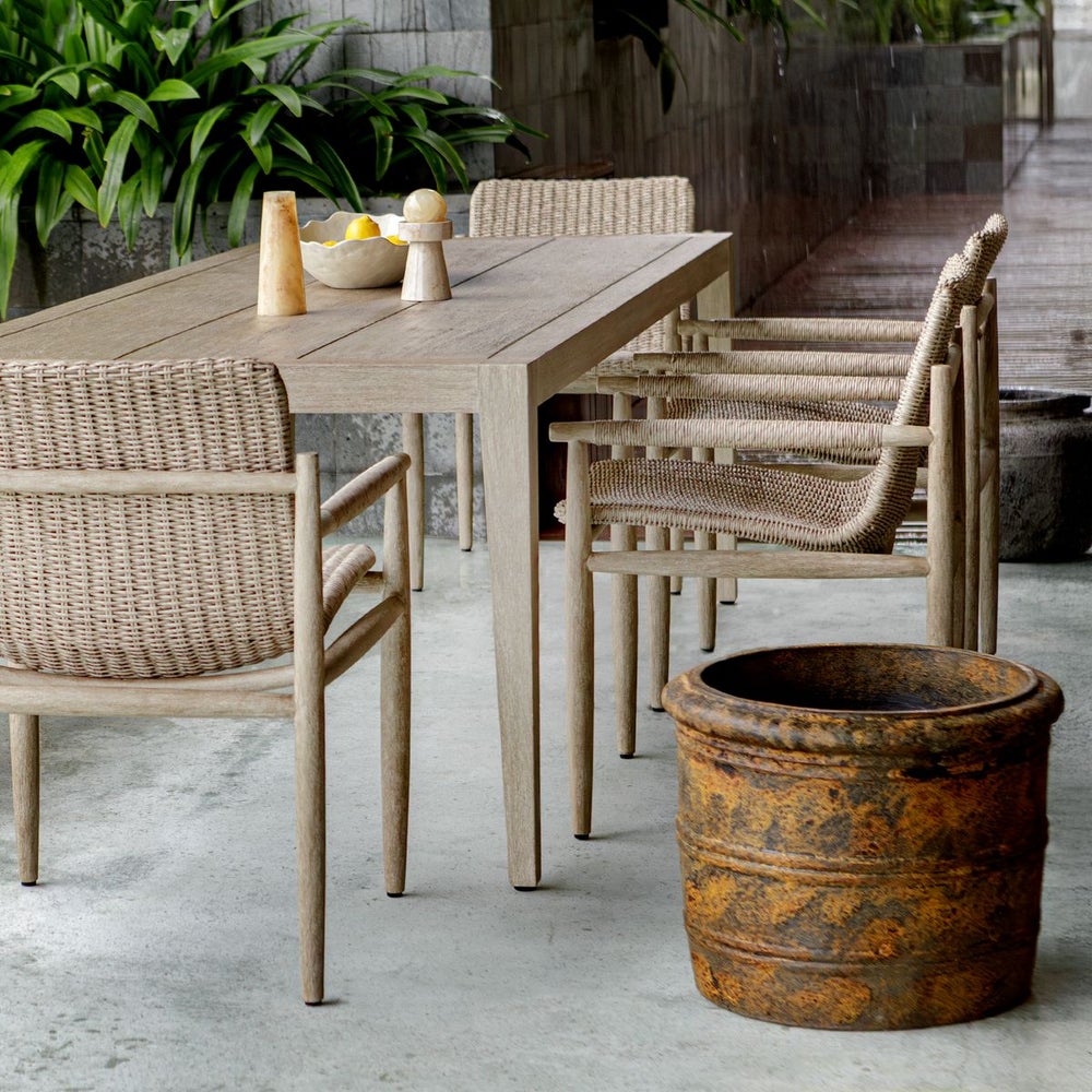 Uttermost Weathered Relic Rust Black Concrete Planter ~ Indoor And Outdoor Use - Image 1