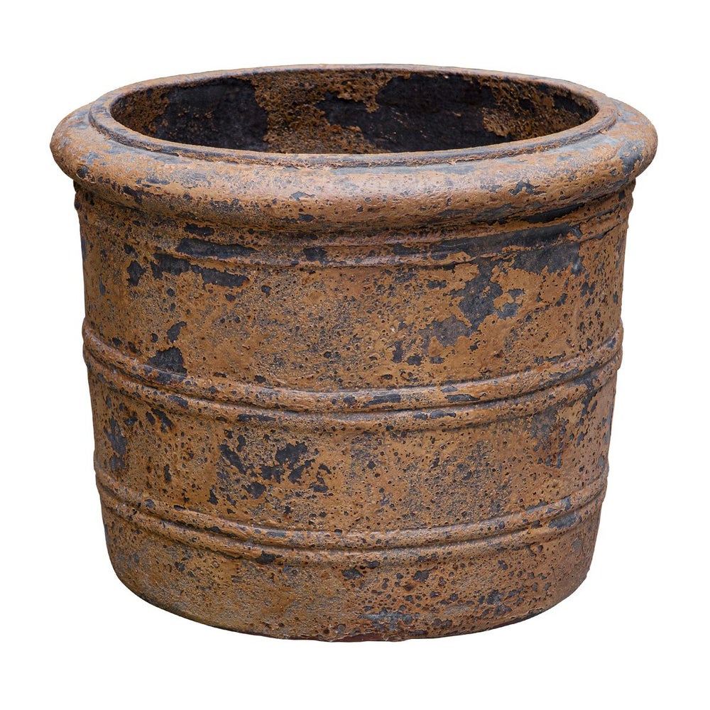 Uttermost Weathered Relic Rust Black Concrete Planter ~ Indoor And Outdoor Use - Image 3
