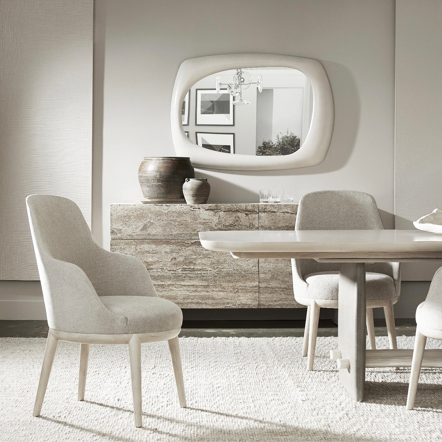 Bernhardt Sereno Collection Upholstered Dining Armchair ~ Lutra Finish - Image 1