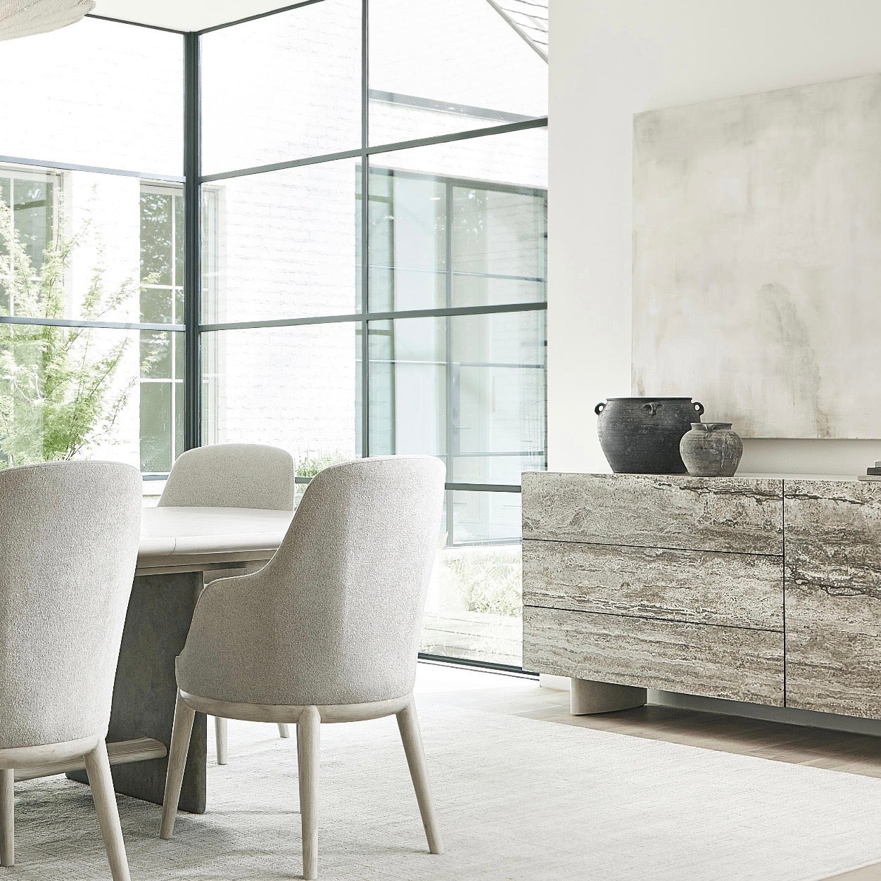 Bernhardt Sereno Collection Upholstered Dining Armchair ~ Lutra Finish - Image 3