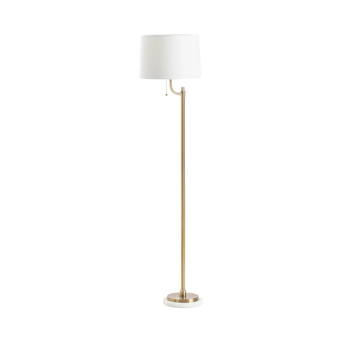 Crestview Collection Nash Gold Metal Floor Lamp With White Linen Shade - Image 3