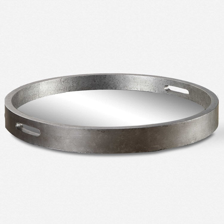 Uttermost Bechet Antiqued Silver and Mirrored Tray - Image 2