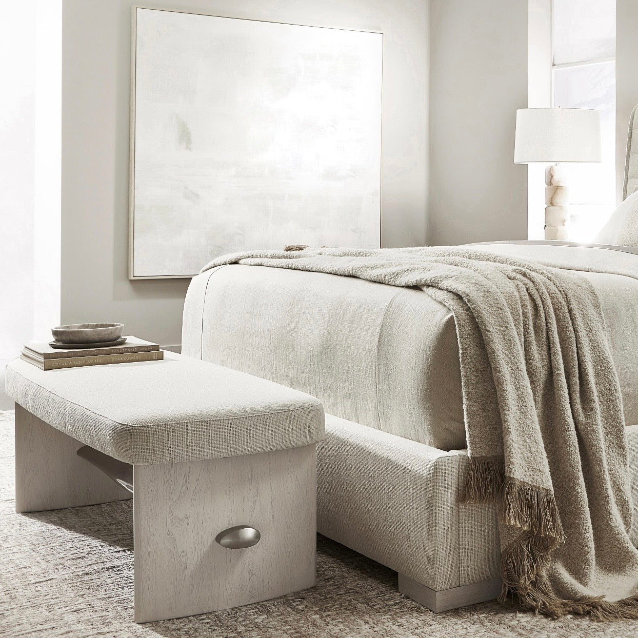 Bernhardt Sereno Collection Upholstered Bench ~ Lutra Finish - Image 2