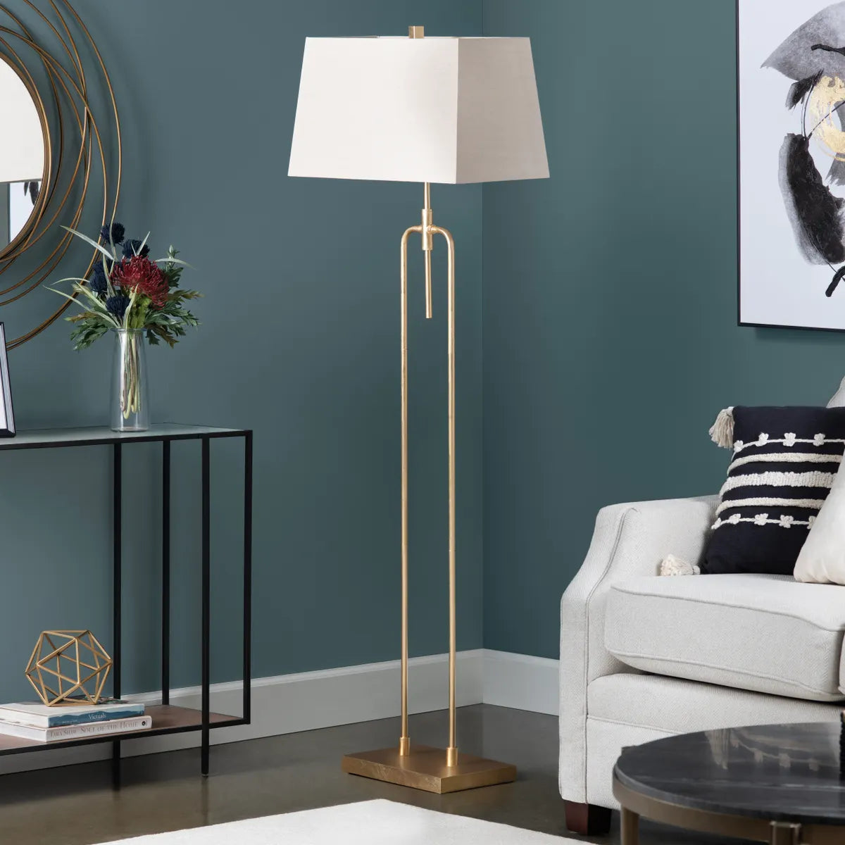 Crestview Collection Salinas Luxury Gold Floor Lamp - Image 1