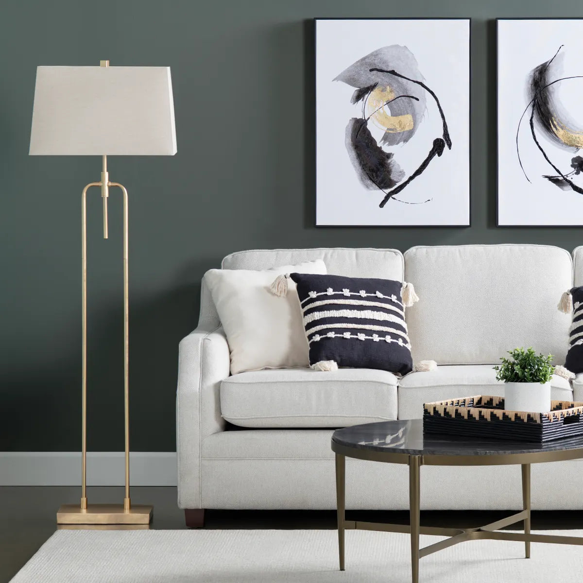 Crestview Collection Salinas Luxury Gold Floor Lamp - Image 3