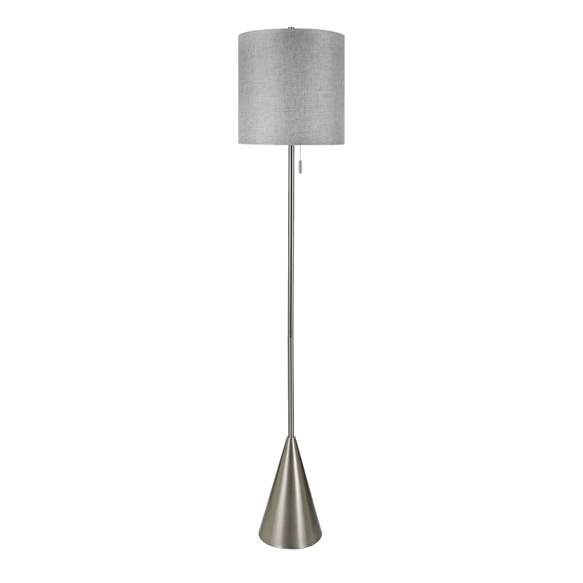Crestview Collection Silver Metal Plated Brushed Nickel Floor Lamp With Silver Lamp Shade - Image 1