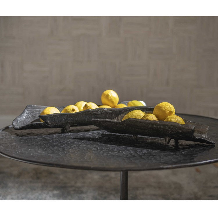 Uttermost Caryn Dark Black Nickel Organically Shaped Set of 2 Trays - Image 3